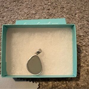Elegant RARE Grey Sea Glass Pendant
